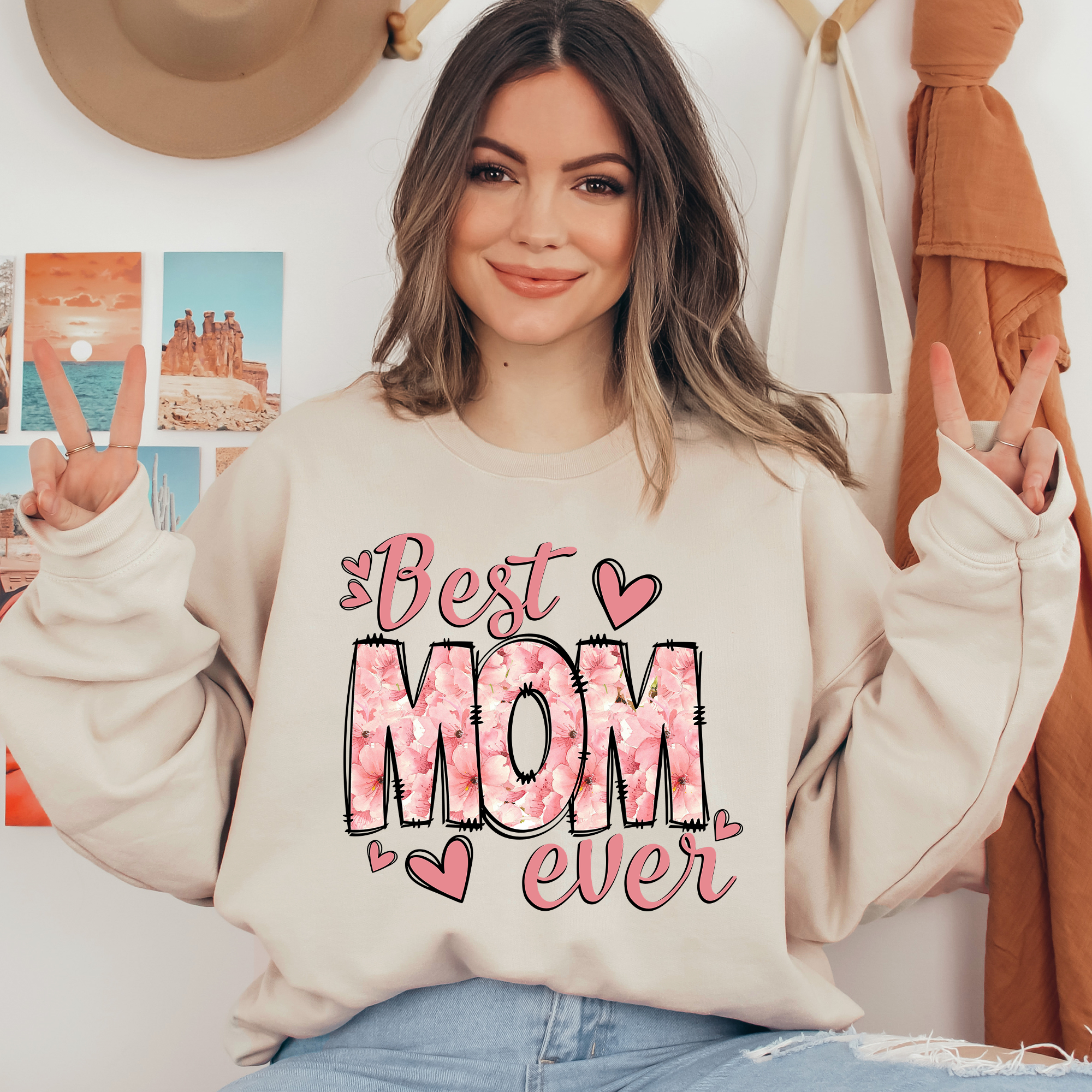Best Mom Ever Pink Ready To Press DTF Transfers, DTF Hot Peel